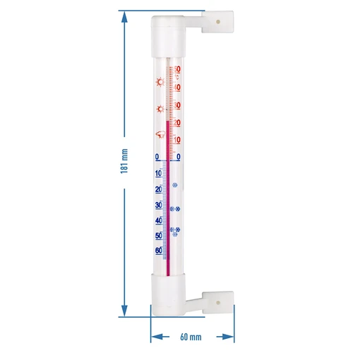 Hvidt udendørs termometer (-50°C til +50°C) 18cm - 3