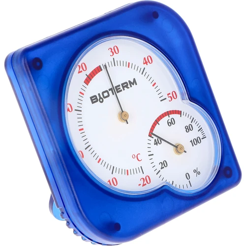 Indendørs bimetal termometer med hygrometer (-20 til +50°C), blåt - 2
