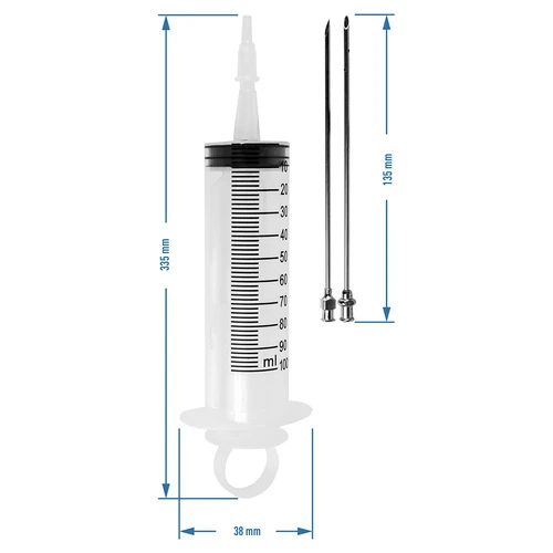 Injektor 100 ml + 2 nåle - 10
