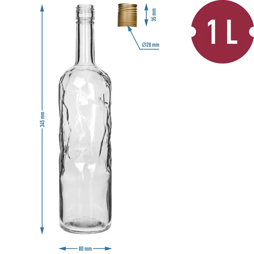 Isflaske 1L med låg fi30/35, 4 stk - 7