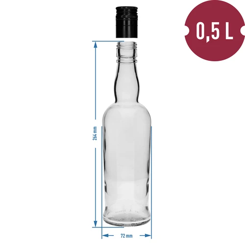 Kaptajnflaske 500 ml med skruelåg - 6 stk - 5