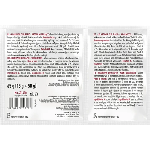 Klarowin Duo Rapid - chitosan + kiselsol, 65 g - 2