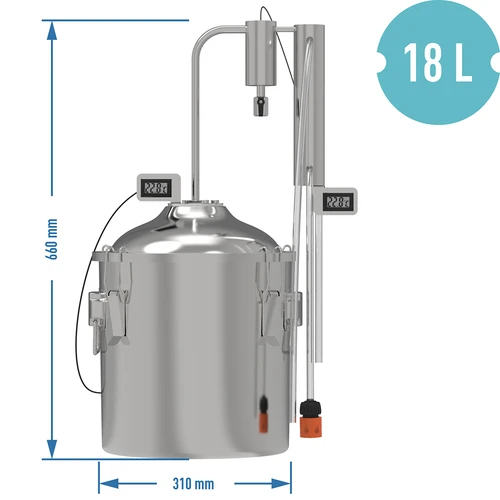Klassisk Convex destillator 18 L - 1 opsamlingsbeholder - 8