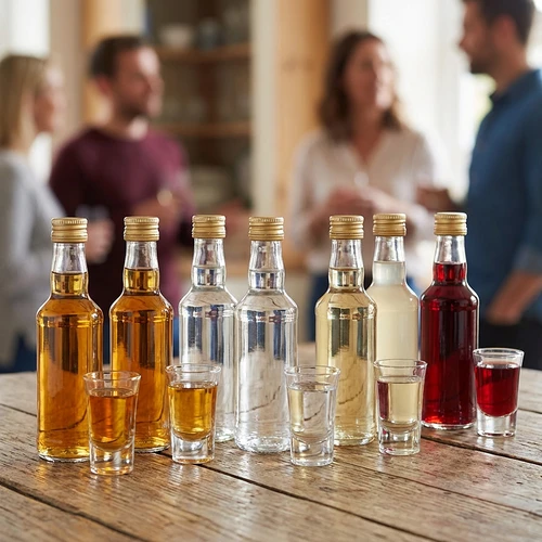 Klassisk spiritusflaske 200 ml, med guldfarvet skruelåg fi 28, 1 stk. - 6