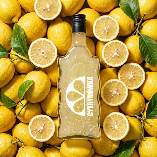 Klasztorna-flaske 500 ml med skruelåg og tryk „Cytrynówka”, design 2 - 6