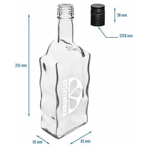 Klasztorna-flaske 500 ml med skruelåg og tryk „Cytrynówka”, design 2 - 5