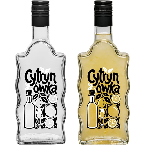 Klasztorna-flaske 500 ml med skruelåg og tryk »Cytrynówka«, motiv 1 - 3