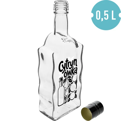 Klasztorna-flaske 500 ml med skruelåg og tryk »Cytrynówka«, motiv 1 - 2