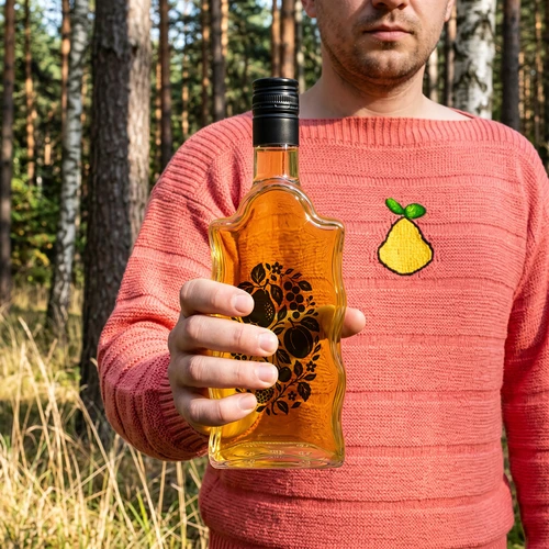Klasztorna-flaske 500 ml med skruelåg og tryk »Frugter« mønster 1 - 8