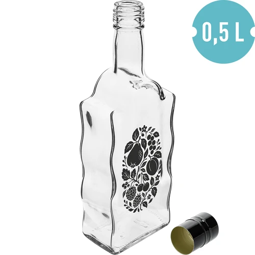 Klasztorna-flaske 500 ml med skruelåg og tryk »Frugter« mønster 1 - 2