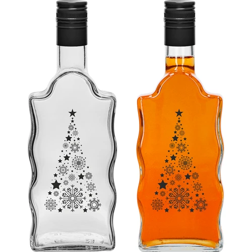 Klasztorna-flaske 500 ml med skruelåg, tryk 'Juletræ', 1 stk. - 2