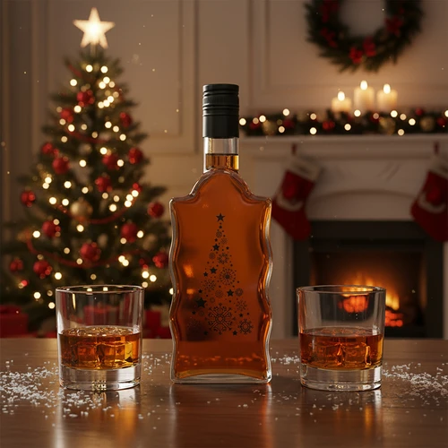 Klasztorna-flaske 500 ml med skruelåg, tryk 'Juletræ', 1 stk. - 6