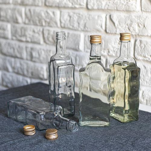 Klosterflaske 500 ml, med låg, hvid - 6 stk. - 5
