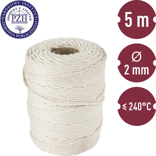Kødfibre af bomuld hvid (240°C) 55 m - 3