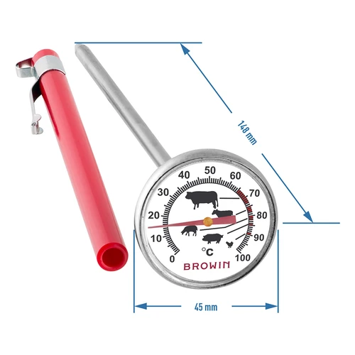Køkkentermometer med grafik (0°C til +100°C) 12,5cm - 2