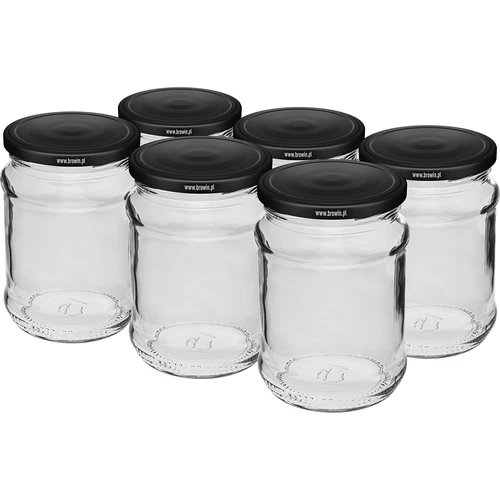 Krukke 250 ml fi 66/4 sort låg - 6 stk.  - 1 