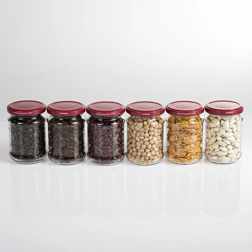 Krukke 250 ml fi66/4 låg bordeaux - 6 stk. - 6
