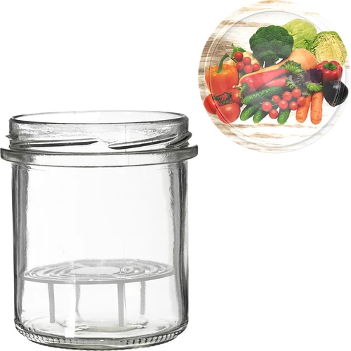 Krukke 350 ml med låg og presser - 6 stk. - 8
