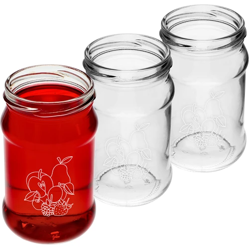 Krukke TO 300ml med tryk - mix af frugter og låg fi66/4 - 3 stk. - 3