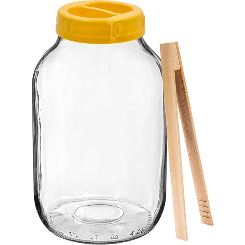 Krukke TO 4 L, tang og låg af plast fi 100, med håndtag