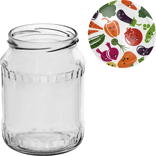 Krukke TO 720 ml med farvet låg fi 82/6 - 6 stk. - 7