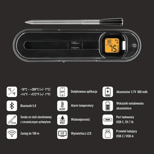 Kulinarisk termometer med trådløs Bluetooth-sonde - 6