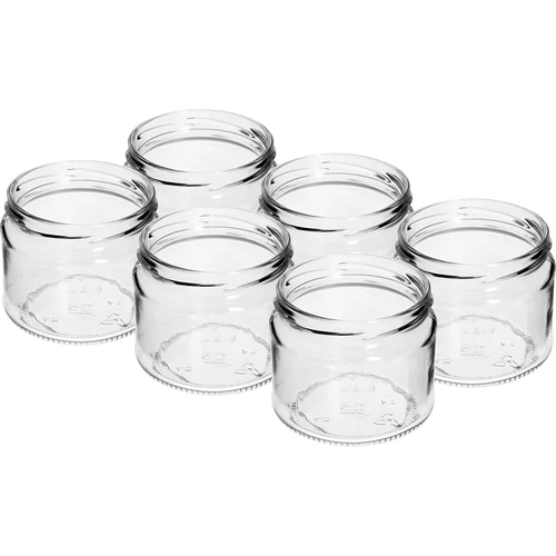 Lav krukke 330ml - med sort låg fi 82/6, 6 stk. - 4