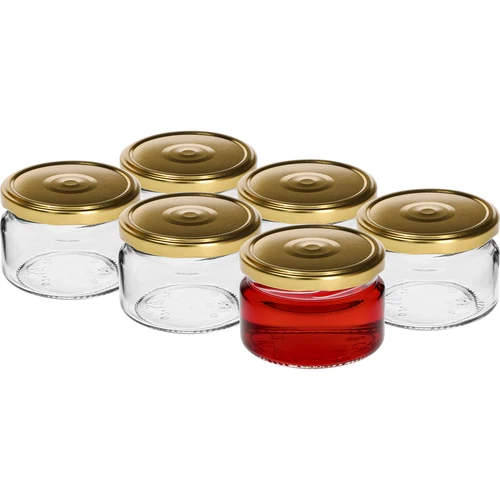 Lavt glas 200ml - med gyldent låg fi 82/6, 6 stk. - 2