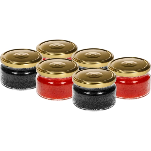 Lavt glas 200ml - med gyldent låg fi 82/6, 6 stk. - 3