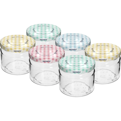 Lavt glas 330ml - med farvet låg fi 82/6, 6 stk.  - 1 