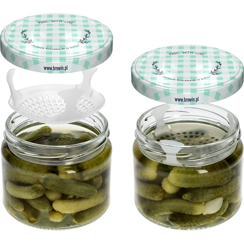 Lavt glas 330ml - med farvet låg fi 82/6, 6 stk. - 6