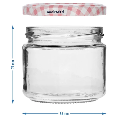 Lavt glas 330ml - med farvet låg fi 82/6, 6 stk. - 7