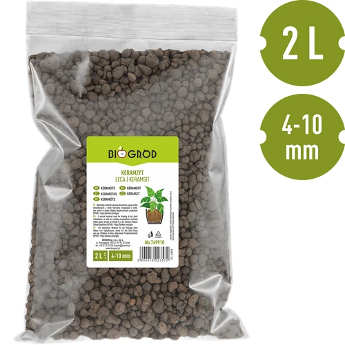 Leca til potteplanter, havebrug og skov i glas, 4-10 mm, 2L - 3