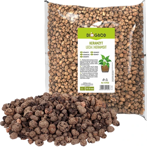 Leca til potteplanter, havebrug og skove i glas 10–20 mm, 4L - 3