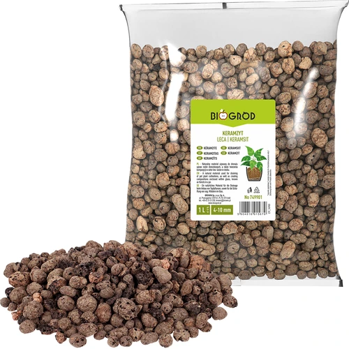 Leca til potteplanter, havebrug og skove i glas, 4-10 mm, 1L  - 1 