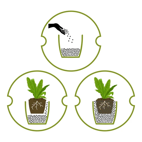Leca til potteplanter, havebrug og skove i glas, 4-10 mm, 1L - 12