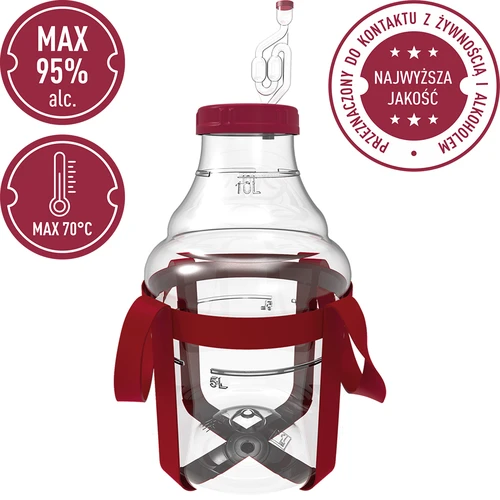Let, brudsikker vinballon med seler, 10 L - 5