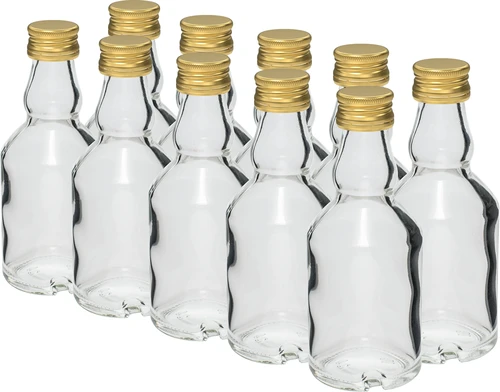 Lille Flaske 50 ml med låg - 10 stk.  - 1 