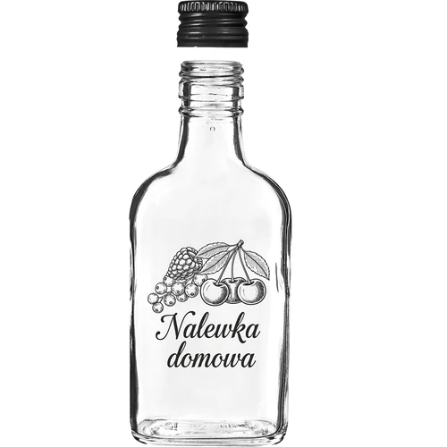 Lommeflaske 200 ml med skruelåg, tryk „Nalewka domowa”, 1 stk. - 3