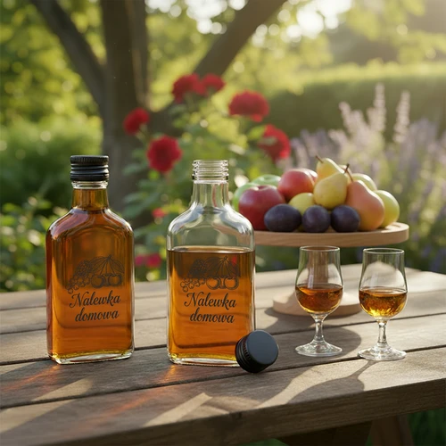 Lommeflaske 200 ml med skruelåg, tryk „Nalewka domowa”, 1 stk. - 5