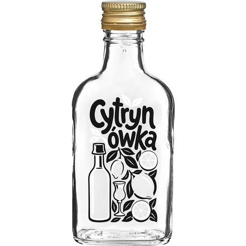 Lommelærke-flaske 200 ml med skruelåg og tryk "Cytrynówka" – design 1