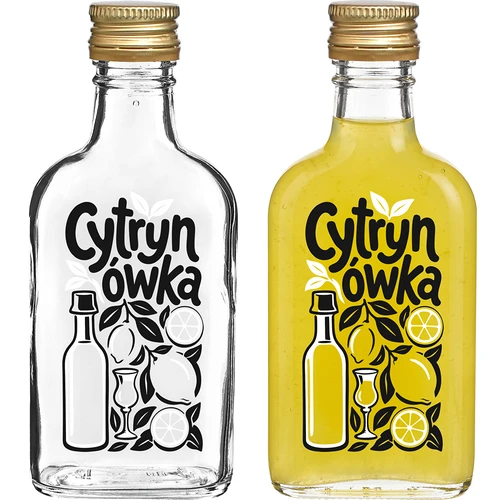 Lommelærke-flaske 200 ml med skruelåg og tryk "Cytrynówka" – design 1 - 2