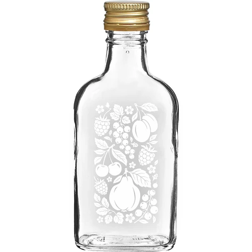 Lommelærkeflaske 200 ml med skruelåg og print "Frugter", motiv 2