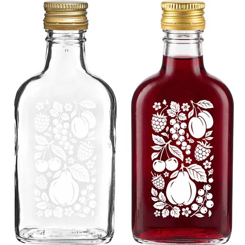 Lommelærkeflaske 200 ml med skruelåg og print "Frugter", motiv 2 - 2