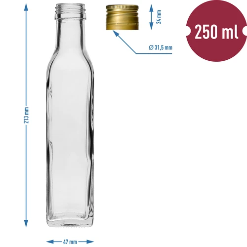 Maraska flaske 250 ml med skruelåg, 6 stk. - 7