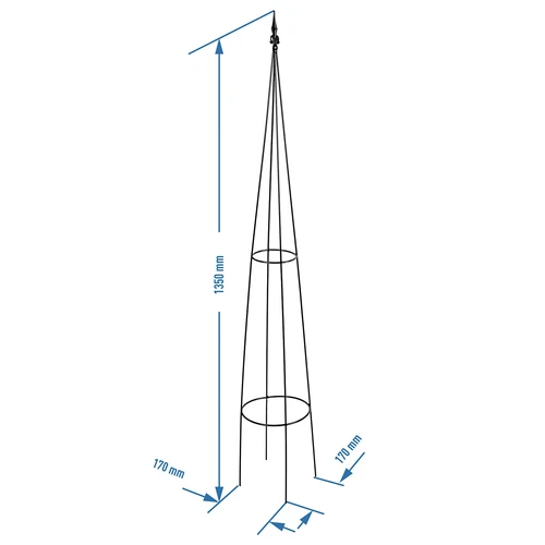 Metalpergola - Pyramide, 135 cm - 3
