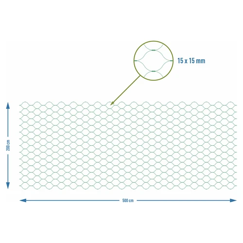 Net til beskyttelse mod fugle, grøn, 2 m x 5m - 7
