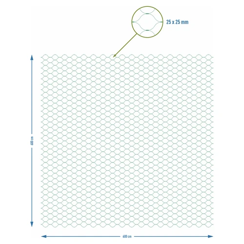 Net til beskyttelse mod fugle, grøn, 6 m x 6m - 7