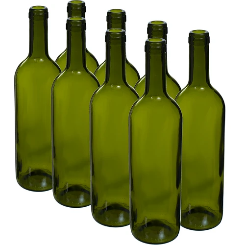 Olivengrøn vinflaske 0,75 L - pakke med 8 stk.  - 1 