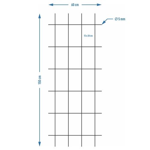 Planteunderstøttelse - gitter (150cm x 60cm) 3 stykker - 7